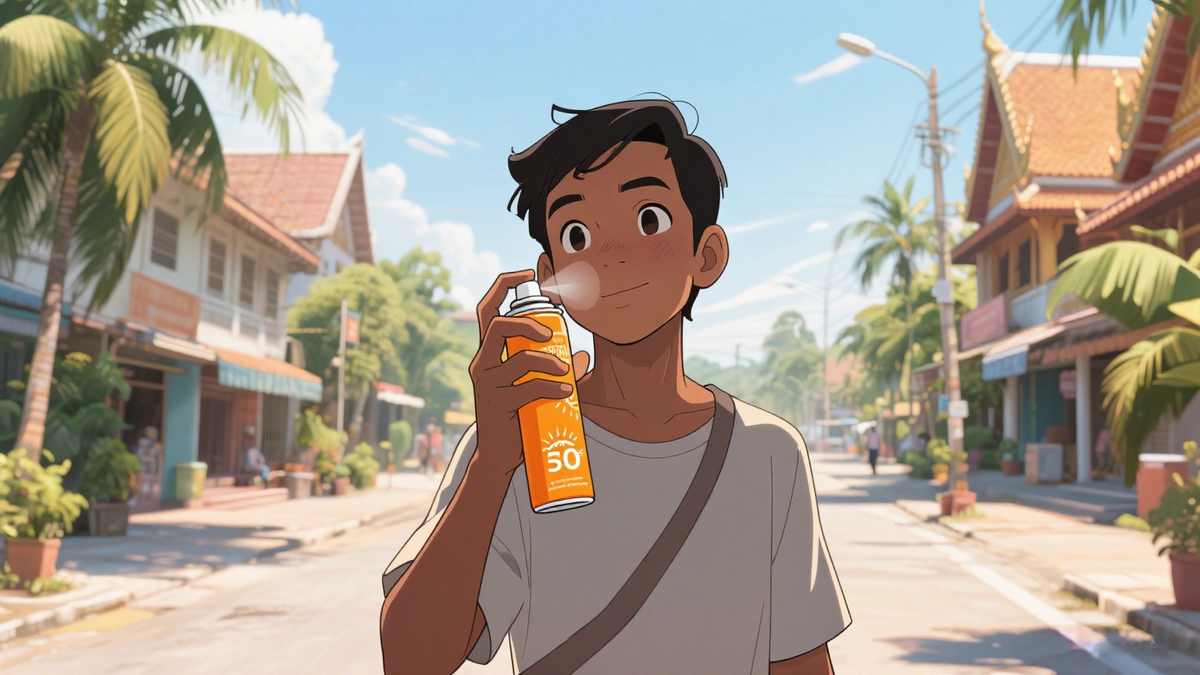 A must-read for Cambodians! Sunscreen spray like this won't worry you'll be in the sun all day!