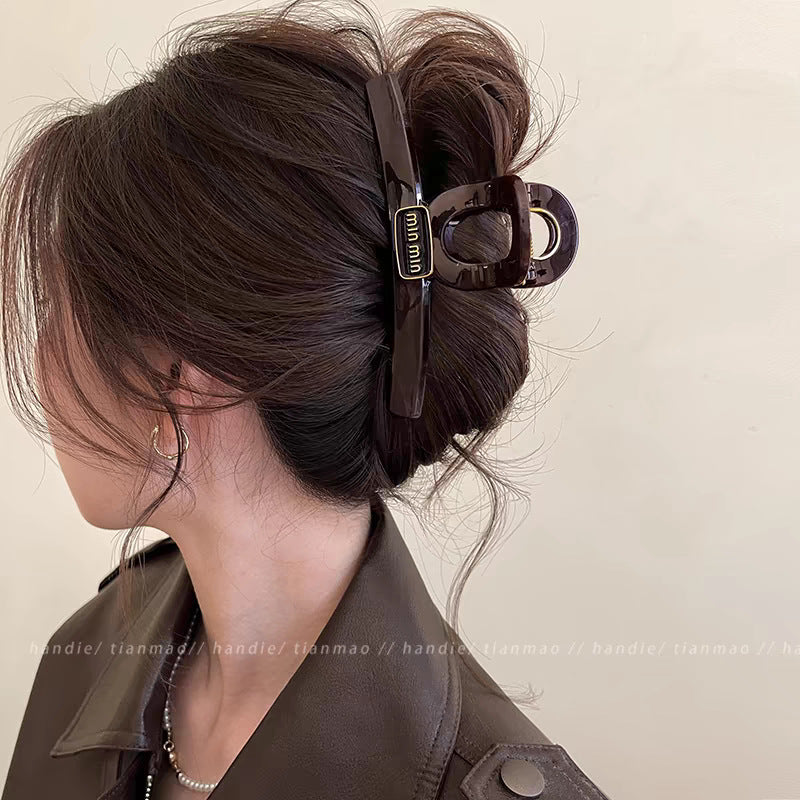 [H10]1# Reddish Brown Double Min Label Clothes Hanger Clip[13cm]