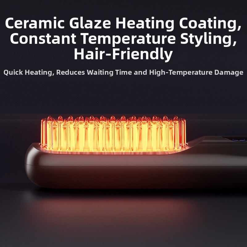 2025 New LCD Wireless Portable Curly Hair Straightening Comb