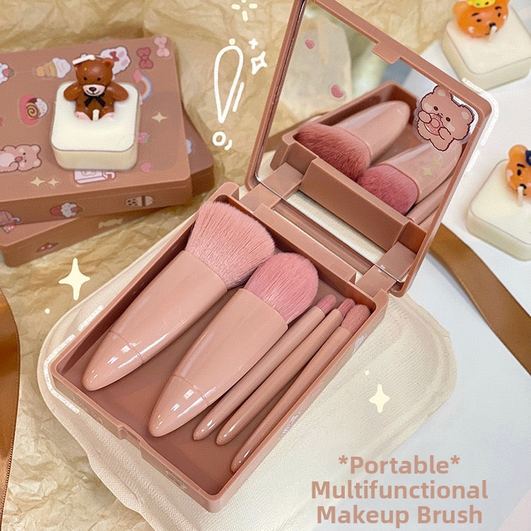 New 5-piece makeup brush set in mirror case