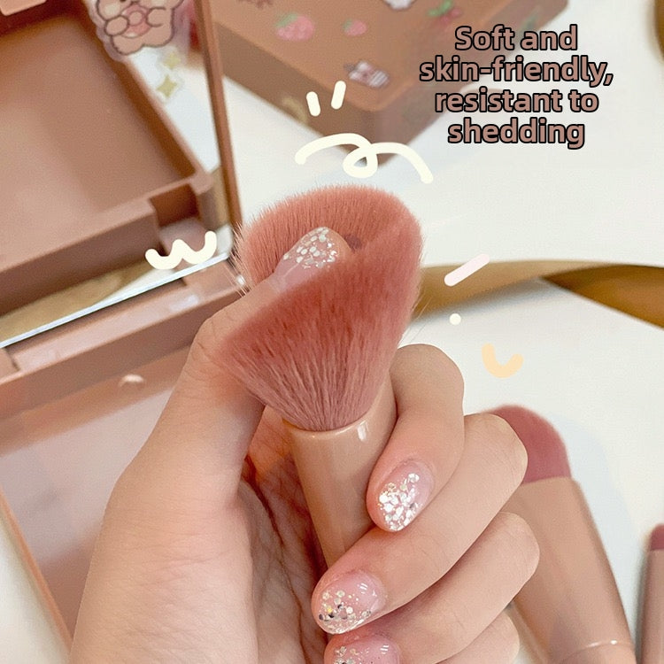New 5-piece makeup brush set in mirror case