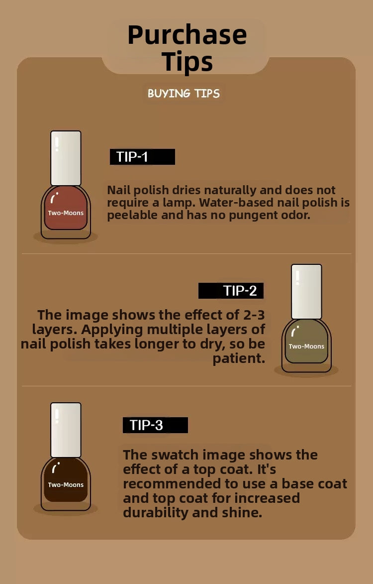 [B2]TwoMoons new pure color water-based nail polish