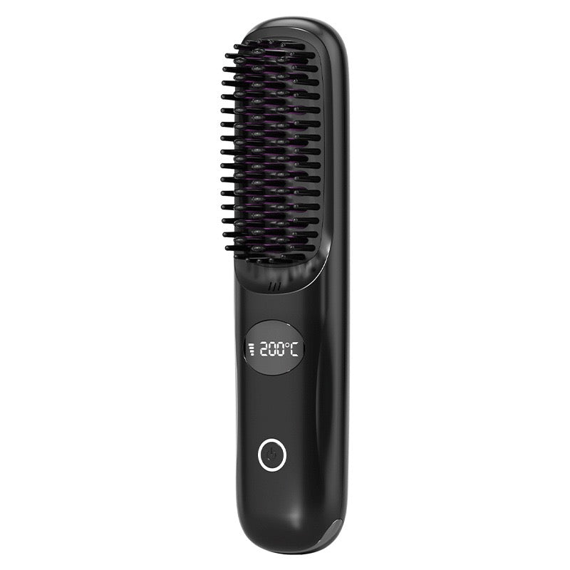 2025 New LCD Wireless Portable Curly Hair Straightening Comb