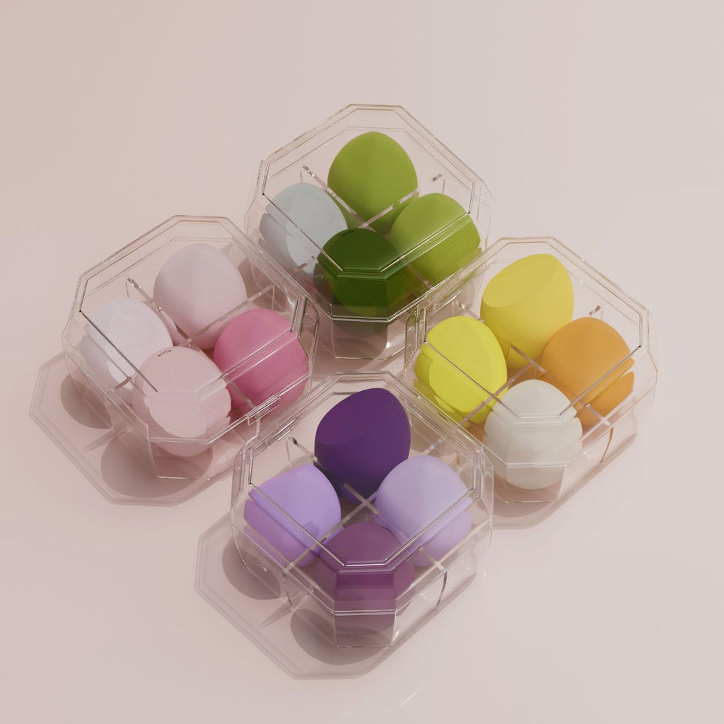 Patented box 4 powder puffs set