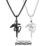 [F25]European and American cross dragon necklace