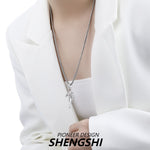 [F25]European and American cross dragon necklace