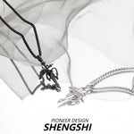 [F25]European and American cross dragon necklace