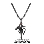 [F25]European and American cross dragon necklace