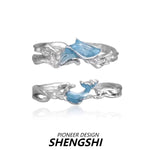 [F8]New wave fishtail couple ring