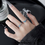 [F8]New wave fishtail couple ring
