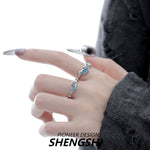 [F8]New wave fishtail couple ring