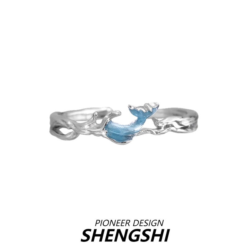 [F8]New wave fishtail couple ring