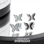 [F19]Irregular Epoxy Butterfly Earrings