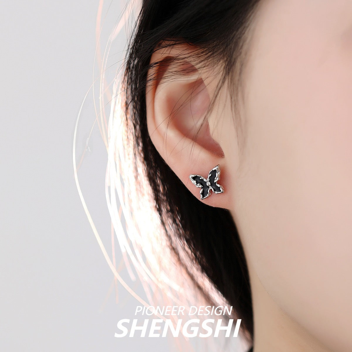 [F19]Irregular Epoxy Butterfly Earrings