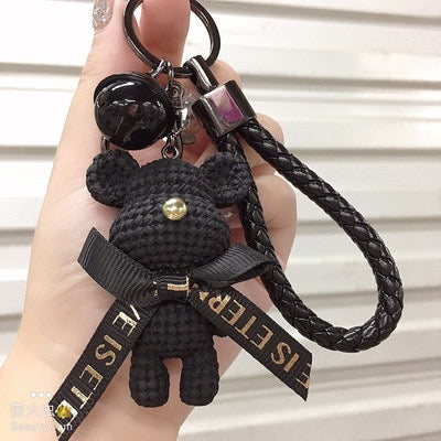 [H1]卡通樹脂毛絨熊玩偶汽車鑰匙扣