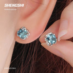 [F69]Metallic Lava Irregularly Inlaid with Cubic Gemstone Niche Earrings SSED-45