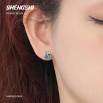 [F69]Metallic Lava Irregularly Inlaid with Cubic Gemstone Niche Earrings SSED-45