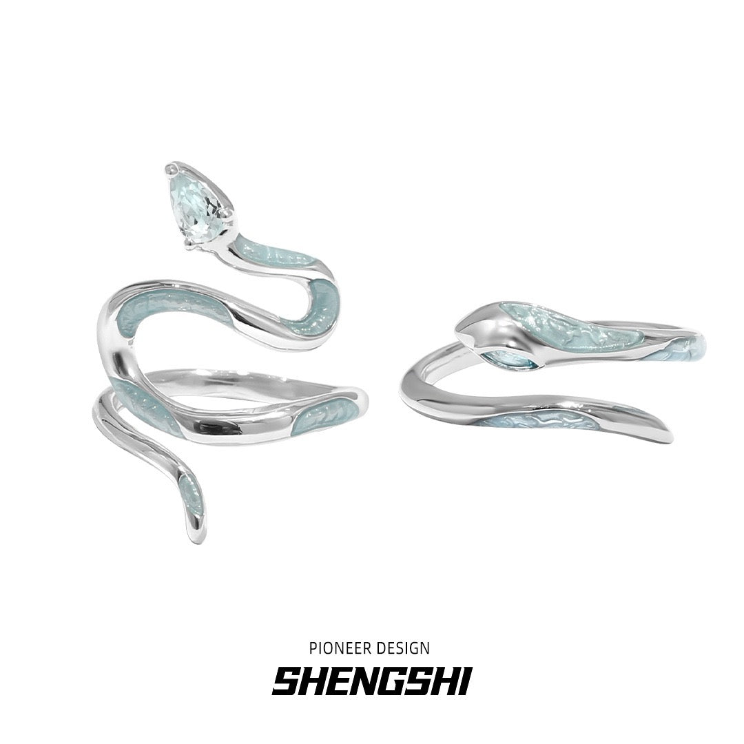 [F87]Original Ice Blue Snake Ring SSJZ-366 367