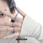 [F67]韓式小眾紋理鏈條雙指戒指 SSJZ-309