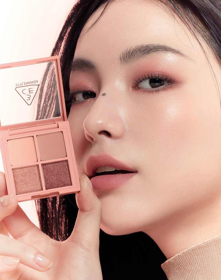 [A28]3Ce 4-color Eyeshadow Palette Mini Multi Eye Color Palette #Side By Side