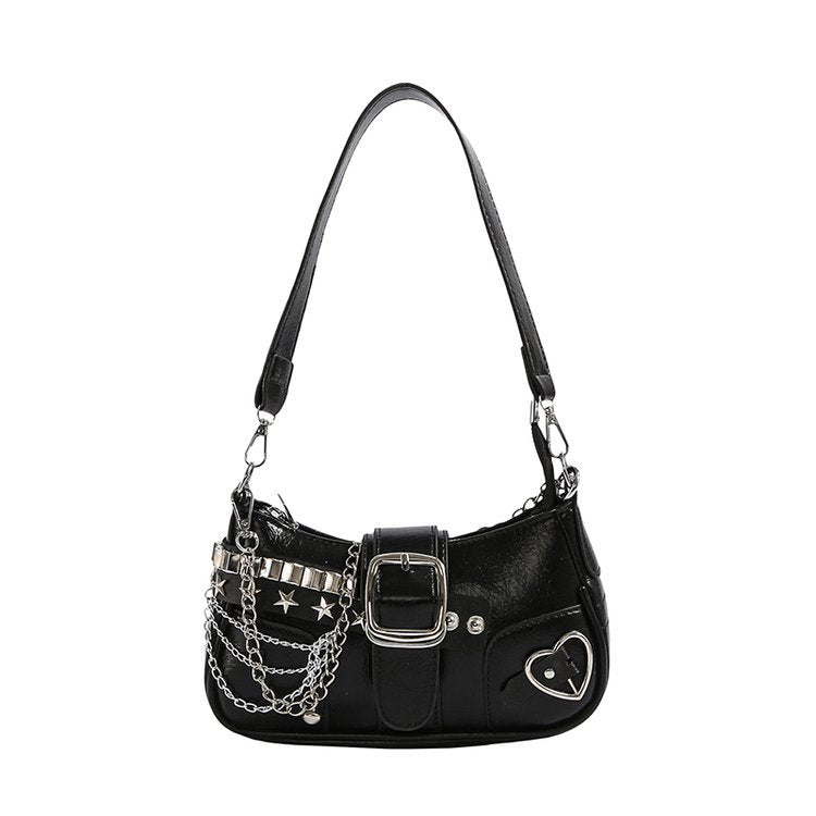 [G9]Y2K Hot Girl Motorcycle Chain Saddle Bag