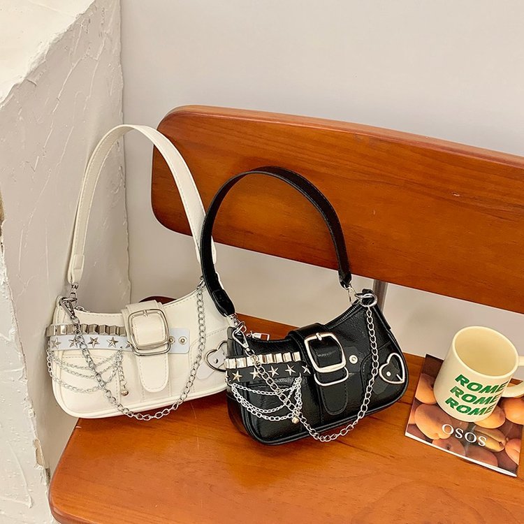 [G9]Y2K Hot Girl Motorcycle Chain Saddle Bag